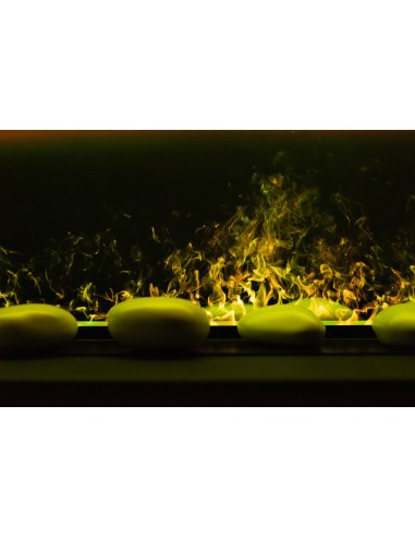 Detalle fuego vapor de agua Kalcifer 150 cm amarillo