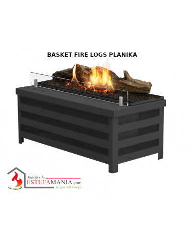 Quemador de bioetanol electrónico Basket Fire Logs Planika