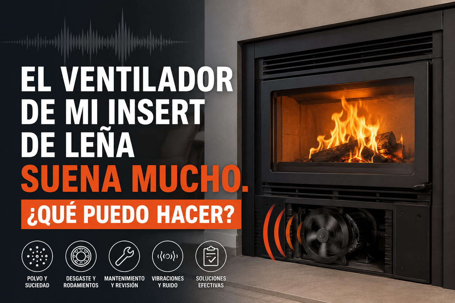 El ventilador de mi insert de leña suena MUCHO. ¿Qué puedo hacer?