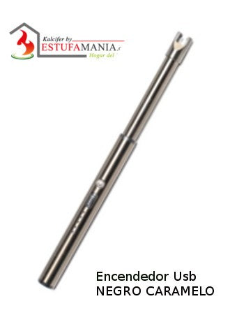 Encendedor de seguridad USB de Estufamania, compacto y portátil, con diseño resistente y protección para un uso seguro y fácil.