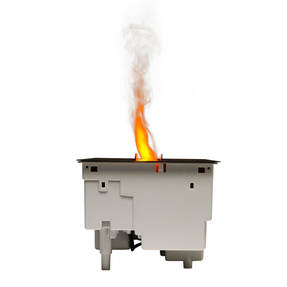 vista lateral del quemador de vapor de agua que lleva la chimenea dimplex-faber opti myst 600 steam box