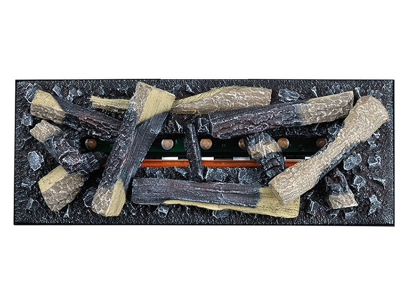 vista superior troncos chimenea vapor de agua dimplex faber opti myst 600