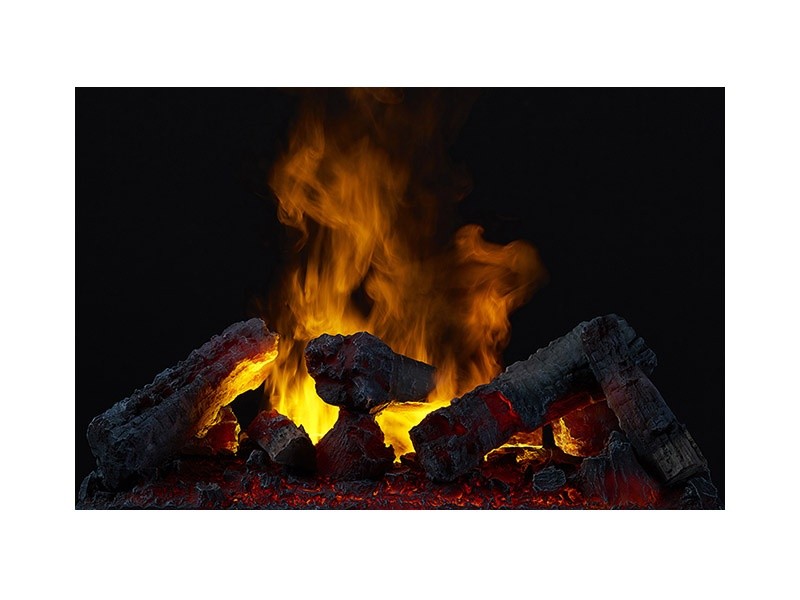 Detalle fuego de la chimenea de vapor de agua dimplex opti mist maggie M