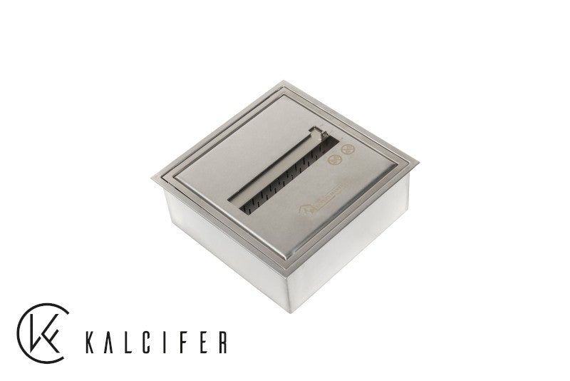 detalle mecanismo regulación de llama en quemador de bioetanol cuadrado Kalcifer 30