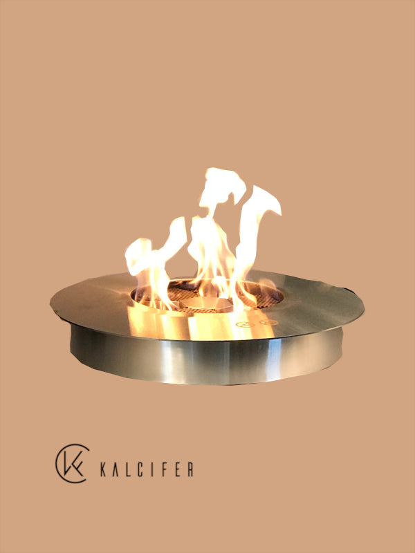 Imagen con fuego quemador de bioetanol round kalcifer