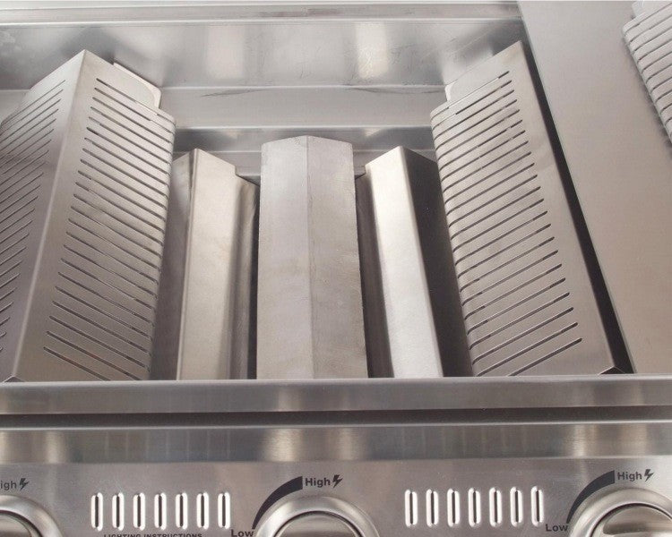 Detalle quemador y deflector de la Barbacoa de Gas BeefEater Signature Premium 6B