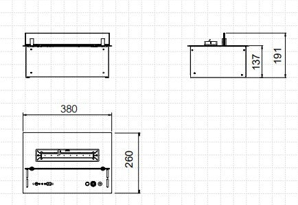 Quemador de bioetanol electrónico Senso Planika medidas