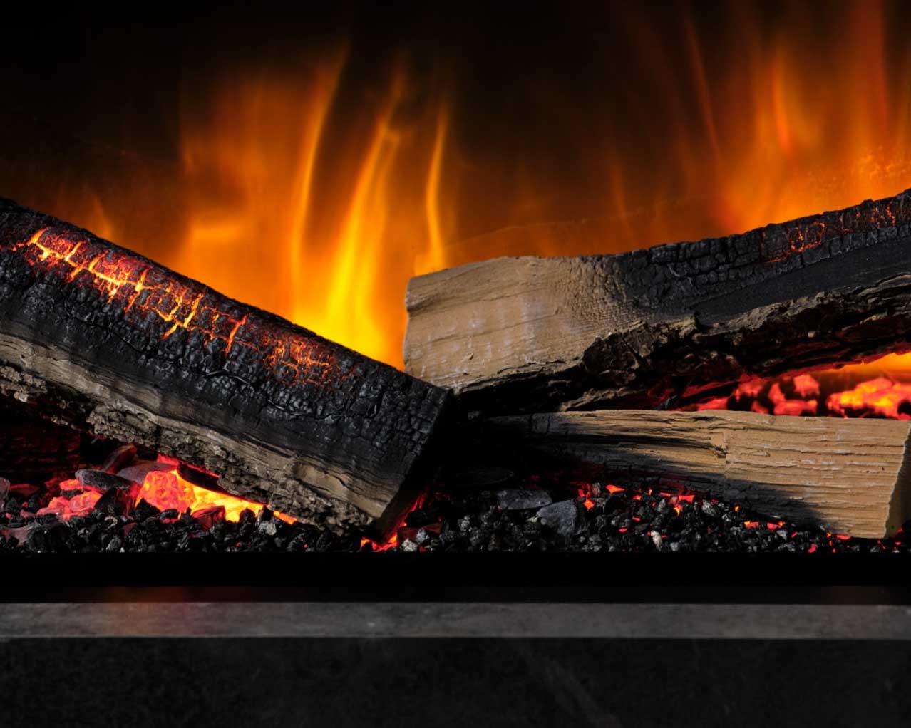 E-FX 1000 FLAMERITE FIRES troncos naranja