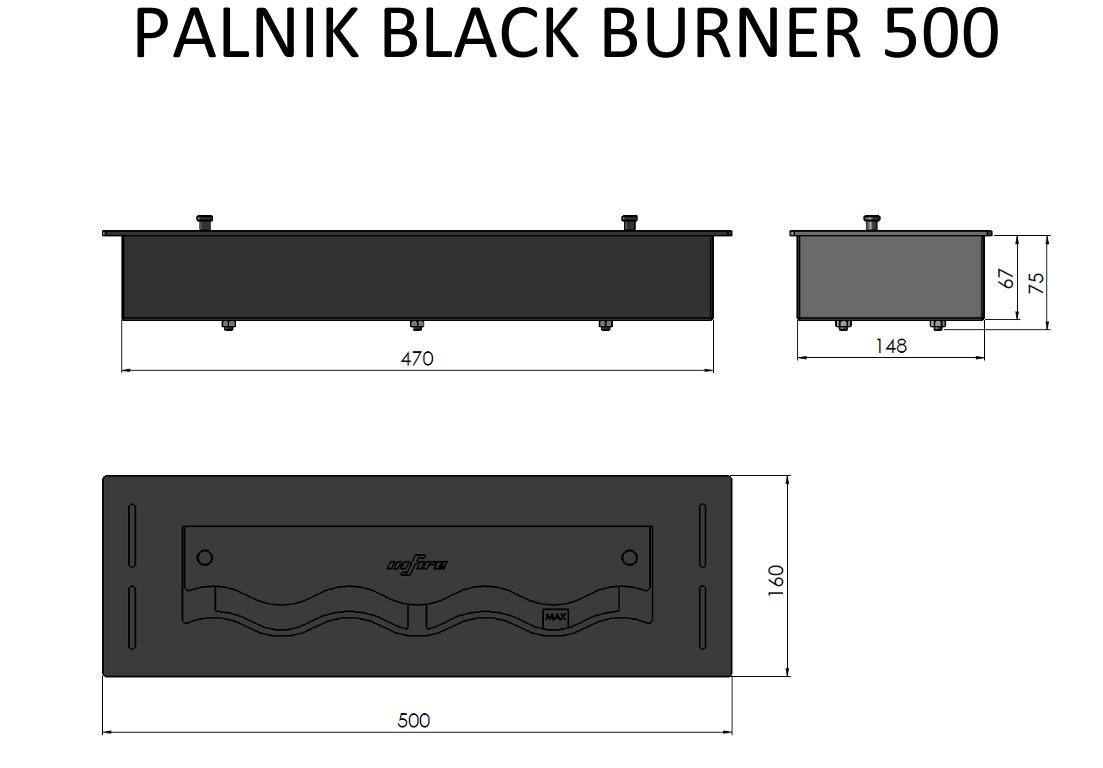 BLACK BURNER SLIM 500 INFIRE medidas