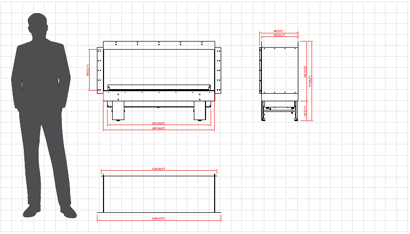 Cool Flame 1000 Fireplace Planika medidas