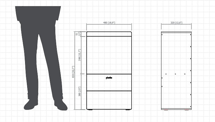 Modelo Steamy, medidas