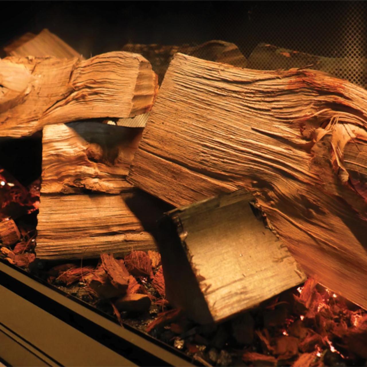 Detalle de los troncos Deluxe en modelo E-lectra de Evonic Flames