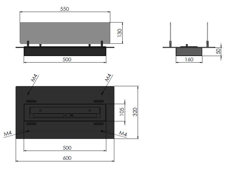 insert black 600 Infire medidas