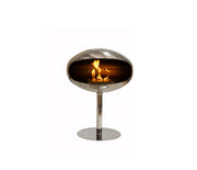 Soporte de pedestal de acero Cocoon con diseño moderno y acabado en color gris, ideal para muebles o decoración.