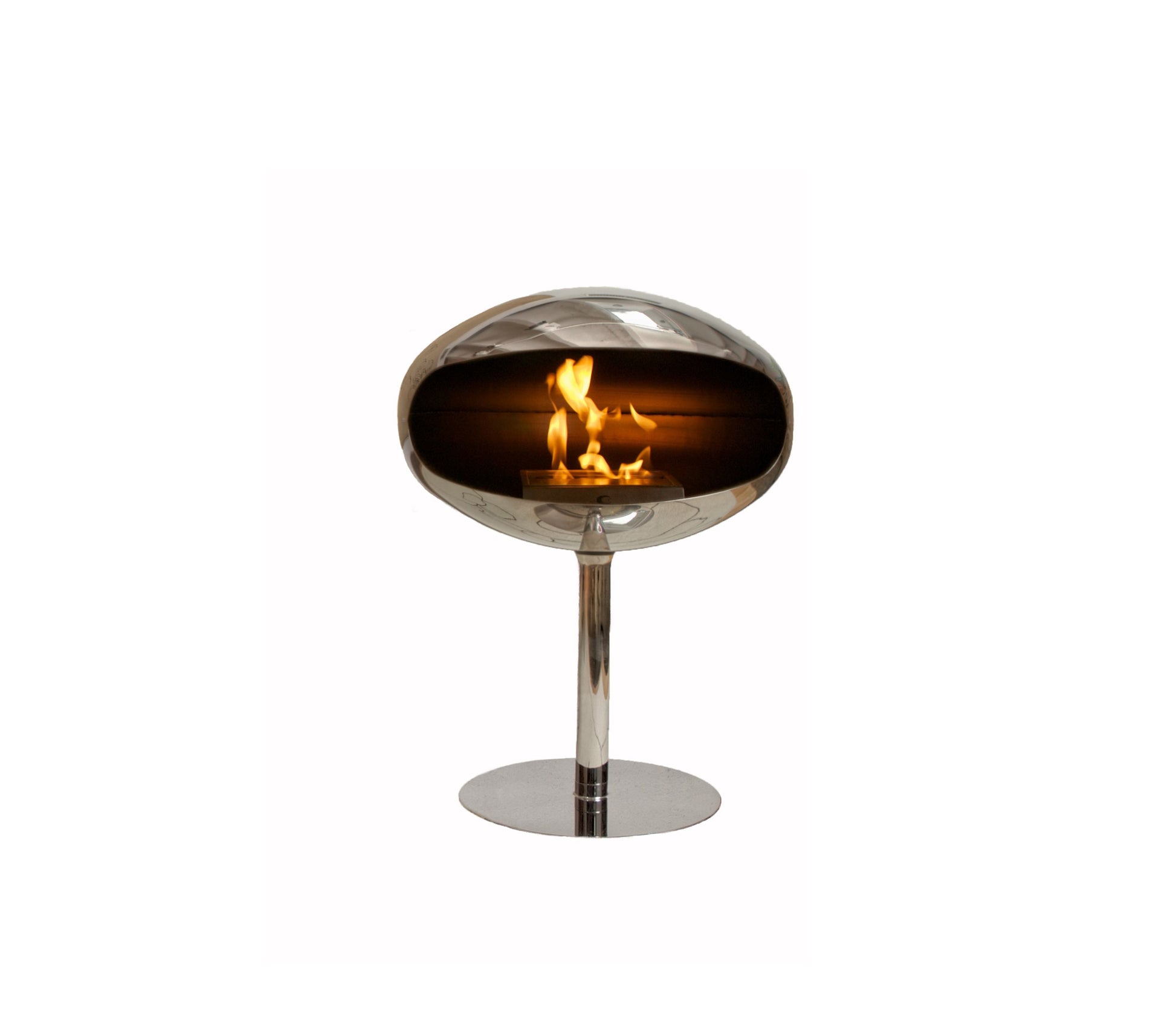 Soporte de pedestal de acero Cocoon con diseño moderno y acabado en color gris, ideal para muebles o decoración.