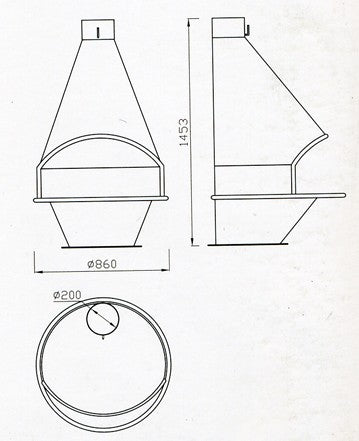 Estufa de gas Traforart Oviedo Frontal, diseño moderno y estructura de acero, vista frontal con quemadores y panel de control.