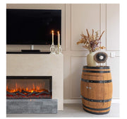 Chimenea eléctrica Santos Ruby Fires Xaralyn con diseño moderno y acabado elegante, ideal para decorar y calentar espacios interiores.