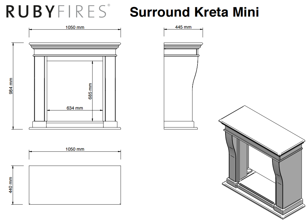 KRETA MINI BIOETANOL RUBY FIRES XARALYN