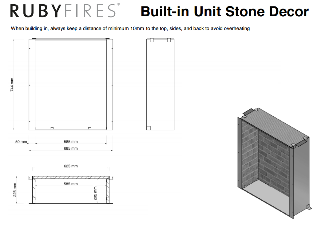 INSERTABLE LADRILLO RUBY FIRES XARALYN