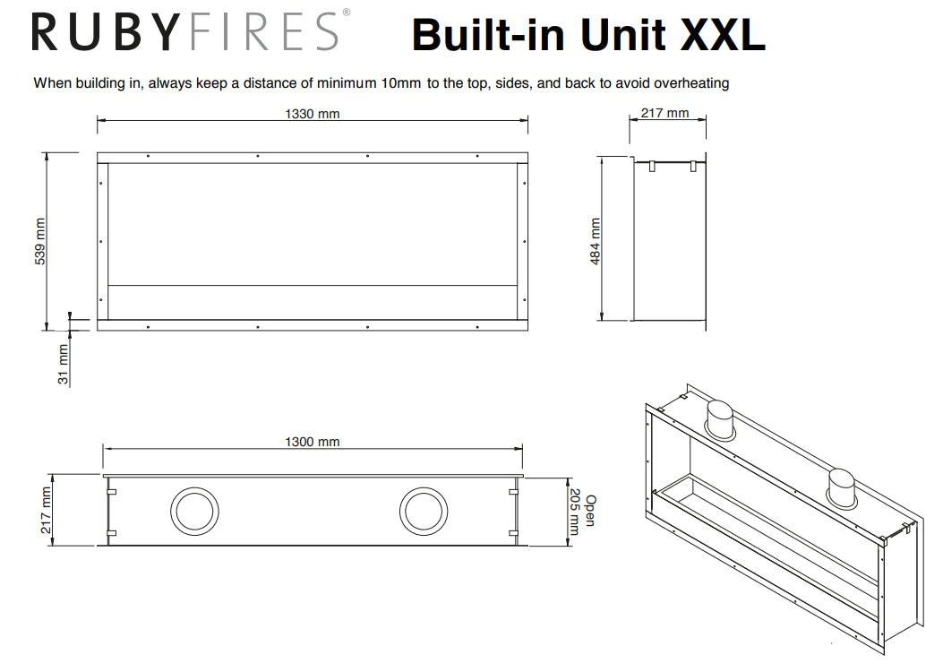 INSERTABLE XXL RUBY FIRES XARALYN