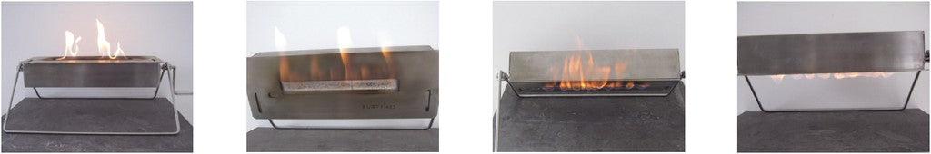 Quemador de bioetanol Ruby Fires Xaralyn negro 5820 encendido