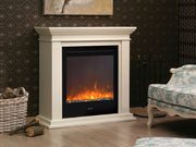 Estufa eléctrica CADIZ RUBY FIRES XARALYN con diseño moderno y acabado en color rubí, ideal para ambientes cálidos y elegantes.