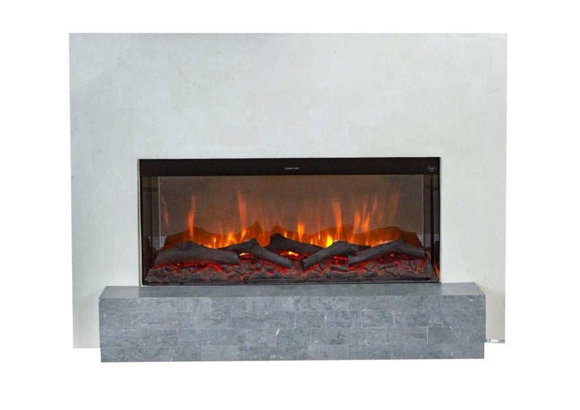 Chimenea eléctrica Santos Ruby Fires Xaralyn con acabado moderno y diseño elegante, ideal para ambientes acogedores.