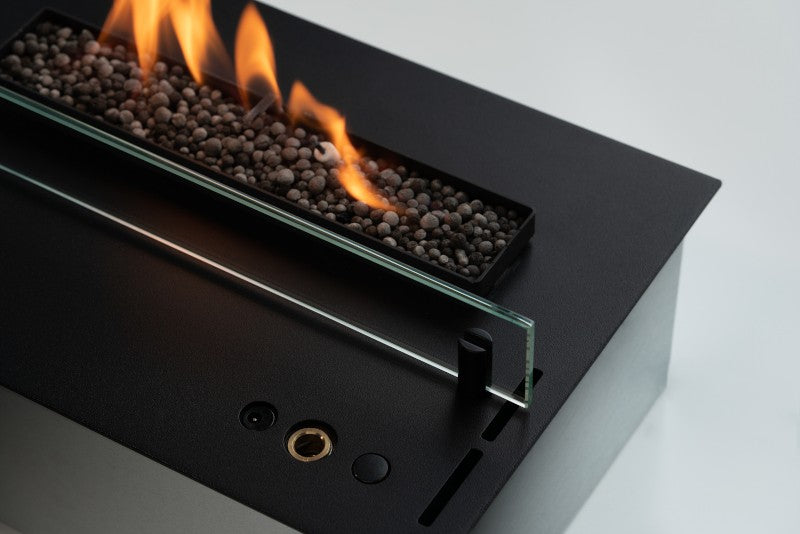 Quemador de bioetanol electrónico Senso Planika detalle fuego