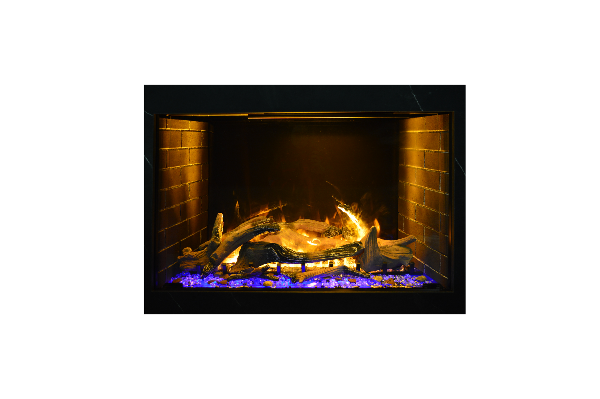 Chimenea eléctrica de 38 pulgadas Amantii Signature encendida con iluminación de ambiente LED