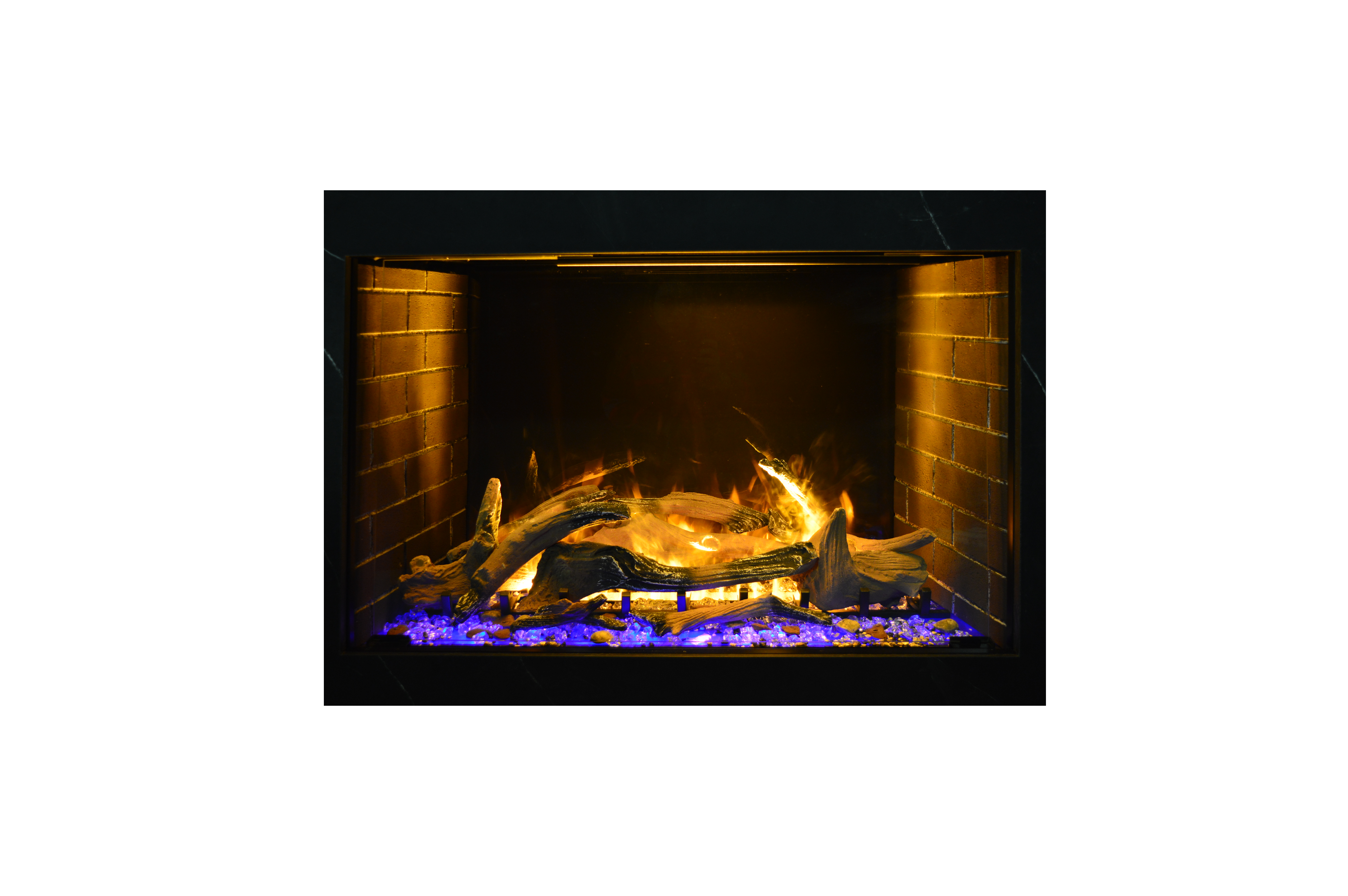 Chimenea eléctrica de 38 pulgadas Amantii Signature encendida con iluminación de ambiente LED
