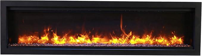 Detalle del resplandor de las brasas LED en el modelo Amantii SYM Bespoke