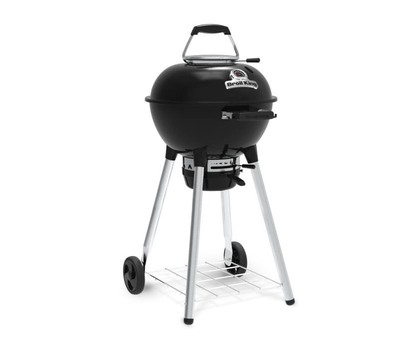 Barbacoa de bola pequeña Broil King Gem Charcoal Kettle para terrazas y espacios reducidos.