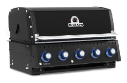 Vista lateral de la barbacoa empotrable Baron 520 Shadow BI resaltando su diseño premium para módulos de cocina exterior