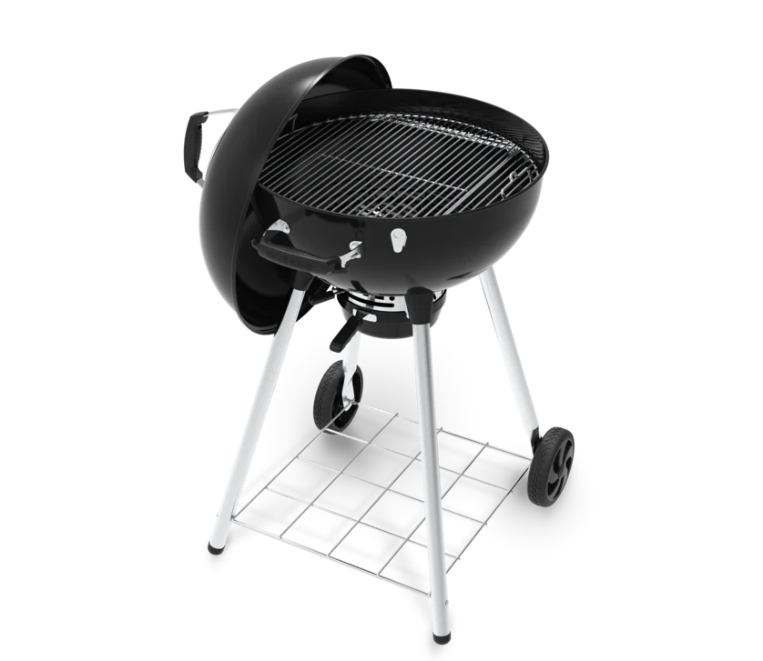 Barbacoa de carbón Broil King Gem Charcoal Kettle de 47 cm con tapa esmaltada colgada lateralmente y rejilla de acero