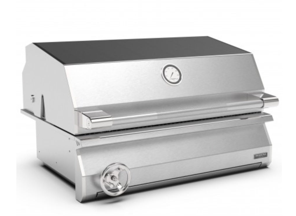 Barbacoa de carbón EMBER 800 de acero inoxidable con tapa y termómetro integrado