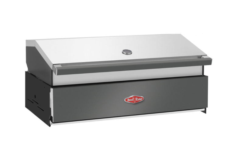 Barbacoa de gas empotrable BeefEater Discovery 1700 de 5 quemadores con tapa de acero inoxidable y cuerpo grafito