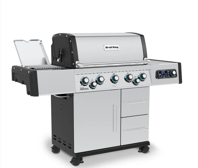 Barbacoa con carro y ruedas Broil King Imperial QS 590 IR de alta gama para terraza