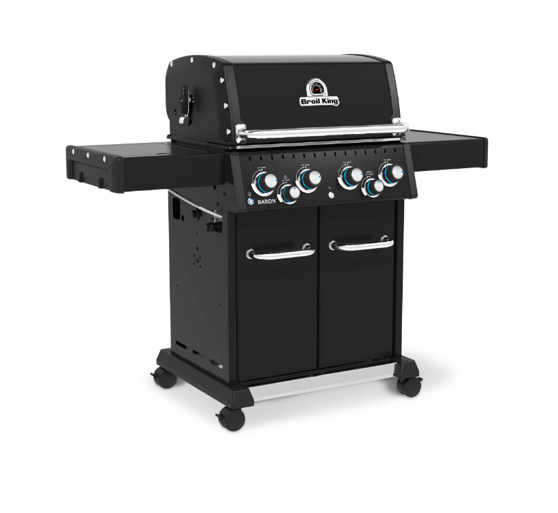 Barbacoa de gas Broil King Baron 490 Shadow Edition con 4 quemadores y acabado integral en negro mate