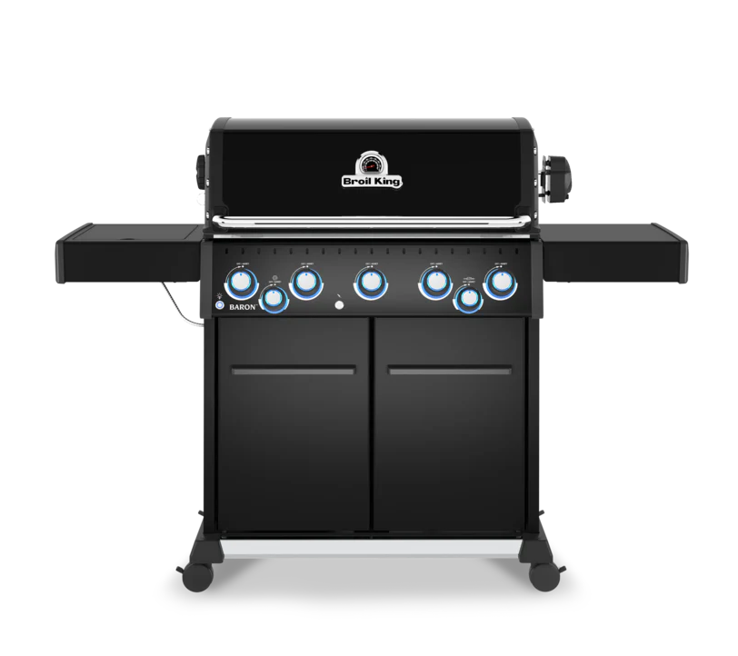Barbacoa de gas Broil King Baron 590 Shadow en acabado negro mate con 5 quemadores potentes