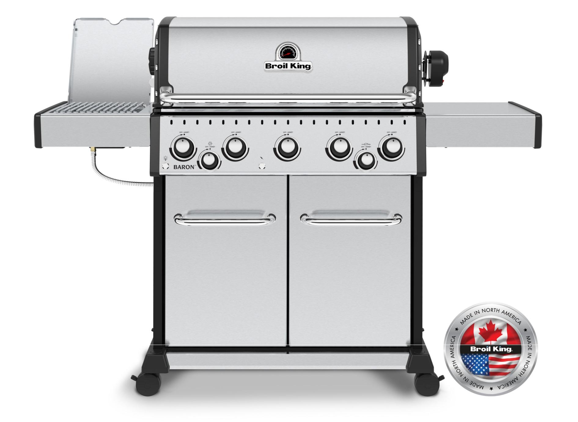 Barbacoa de gas Broil King Baron S 590 IR en acero inoxidable con 5 quemadores y quemador infrarrojo