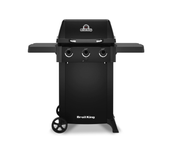 Barbacoa de gas compacta Broil King Gem 310 Shadow en color negro con 3 quemadores y estantes laterales
