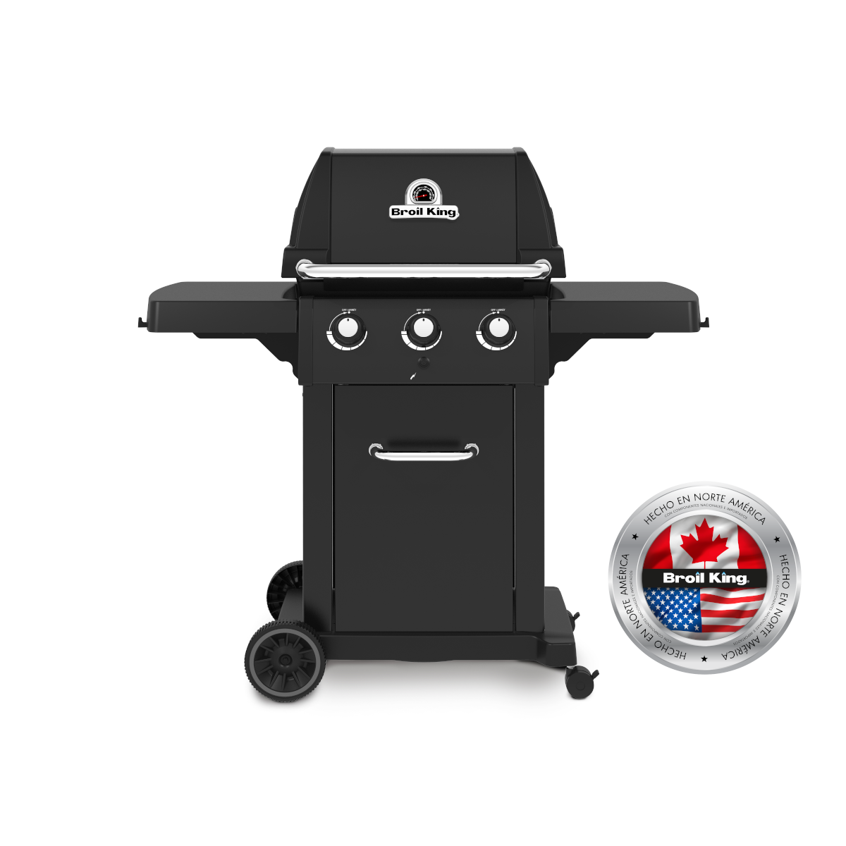 Barbacoa de gas Broil King Royal 320 Shadow con 3 quemadores Dual-Tube y acabado negro mate resistente