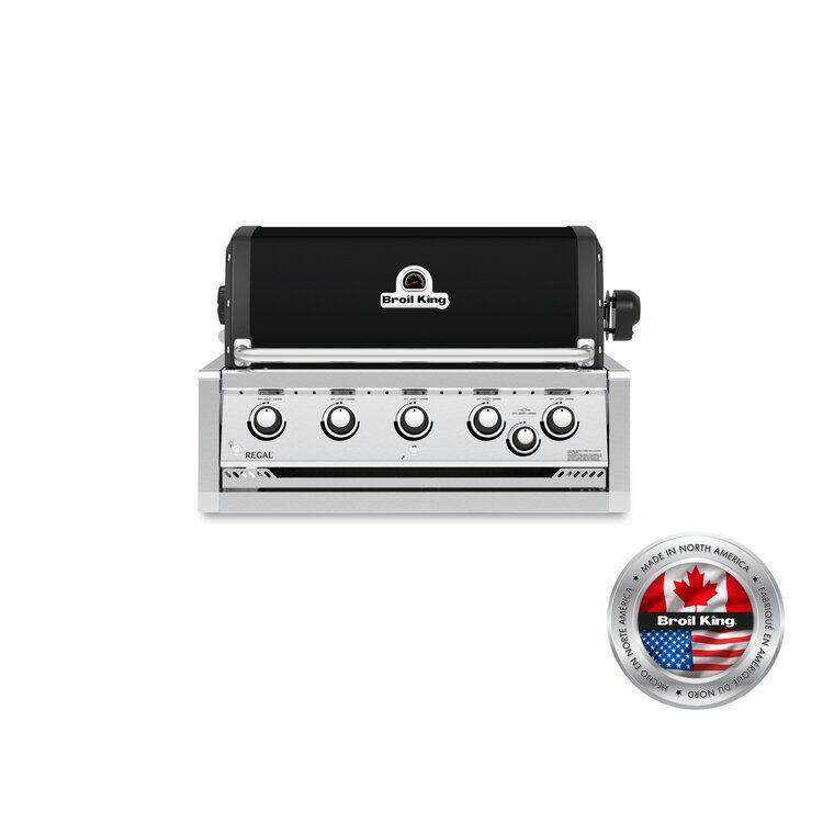 Barbacoa de gas encastrable Broil King Regal 570 BI fabricada en acero inoxidable con 5 quemadores Dual-Tube