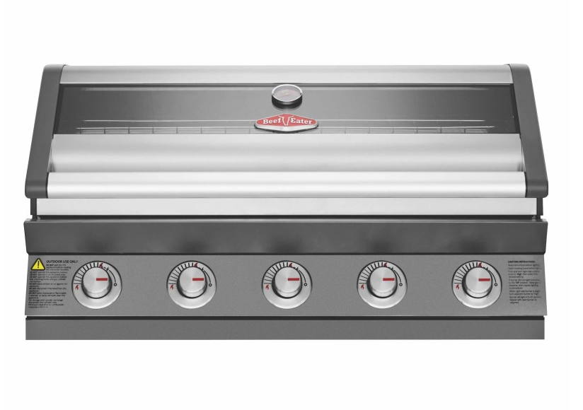Barbacoa de gas empotrable BeefEater Discovery 1600E con 5 quemadores, cuerpo de porcelana esmaltada y ventana de visualización