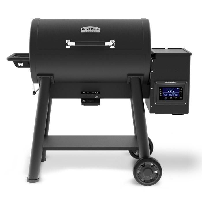 Barbacoa de pellets Broil King Crown Pellet 500 en color negro mate con sistema de control digital