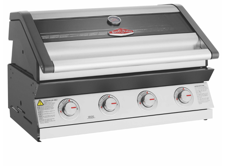 Barbacoa encastrable BeefEater 1600S de 4 quemadores en acero inoxidable para integración en módulos de jardín