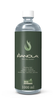 Botella de 1 litro de bioetanol Fanola para quemadores automáticos Planika.