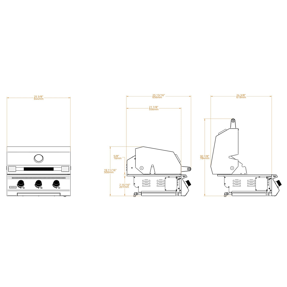 Barbacoa encastrable FUSION 300 LITE GAS BRABURA GRILLS