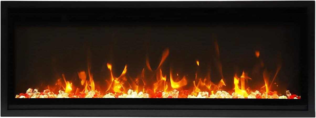 Chimenea eléctrica de fondo reducido Amantii SYM Slim con efecto de llama realista