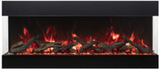 Chimenea eléctrica de 3 caras Amantii TRU Bespoke con visión panorámica y efectos de llama personalizables